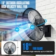 thumbnail image 2 of iLiving 18" Outdoor Oscillating High Velocity Wall Fan with 4150 CFM Heavy Duty Weatherproof Motor, Variable Speed Adjustment for Workshop, Garage, Patios, Commercial and industrial, 18 inch, 2 of 6