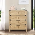 thumbnail image 4 of YYAo 4 Drawers Dresser for Bedroom,Chest of Drawers, Modern Storage Organizer Dresser for Bedroom, Hallway, Living Room (Natural), 4 of 12
