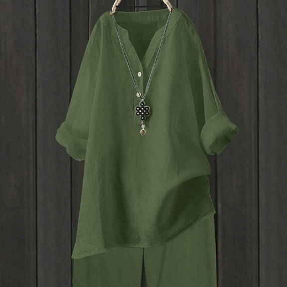 Texiao Women's Casual Spring Summer Solid V Neck Long Sleeve Shirt Tops Blouse Bottoms Shirt