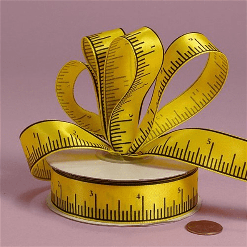 Yellow Tape Measure Ribbon, 5/8" X 25 Yards