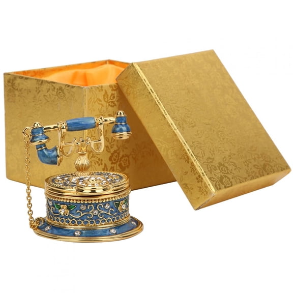 Retro Telephone Model Zinc Alloy Trinket Vintage Enamel Craft Decoration