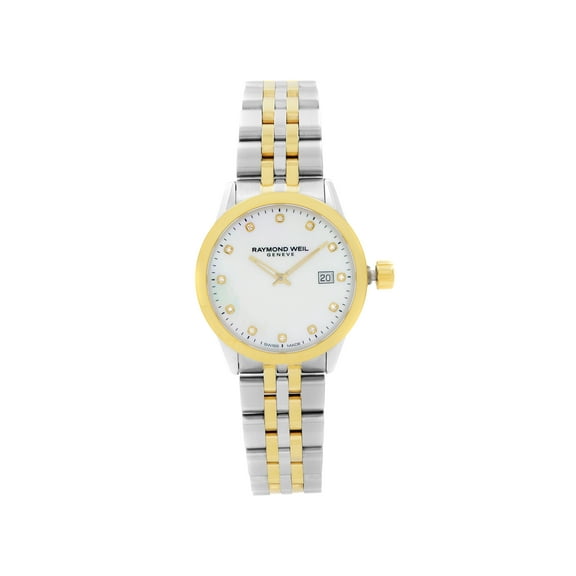 Raymond Weil Freelancer Two-Tone Steel MOP Quartz Ladies Watch 5629-STP-97081