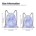 thumbnail image 4 of Drawstring Backpack - bright blue shiny fish scale Splash Proof Small Drawstring Gym Bag for Women Men, Cinch Sports String Bag Backpack for Travel Swimming Beach, 4 of 8