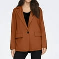 thumbnail image 5 of WTOBBY Women's Tailored Lapel Casual Jacket Blouse Top, Long Sleeve Slim Fit Cardigan Coat for Business Wear, Elegant and Professional Outerwear with Button Closure,Khaki L, 5 of 5