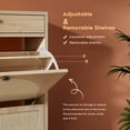 thumbnail image 5 of Brafabhome Narrow Shoe Storage Cabinet with 2 Flip Drawers, Rattan Floor Shoe Holder with Shelves & Sturdy Metal Legs for Entryway | 12 Pairs, 5 of 10