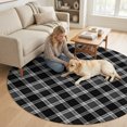 thumbnail image 2 of Round Area Rugs 5Ft, Black Checkered Non-Slip Washable Circle Rugs Carpet, Modern Farmhouse Black Buffalo Plaid Indoor Outdoor Rug Floor Mats Throw Runner for Bedroom Living Room Bathroom, 2 of 8