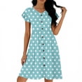 thumbnail image 4 of BUIGTTKLOP Summer Dress for Women Ruffle Sleeve Mini Dress Dotted Casual Flowy Buttton down Sundress with Pockets, 4 of 5