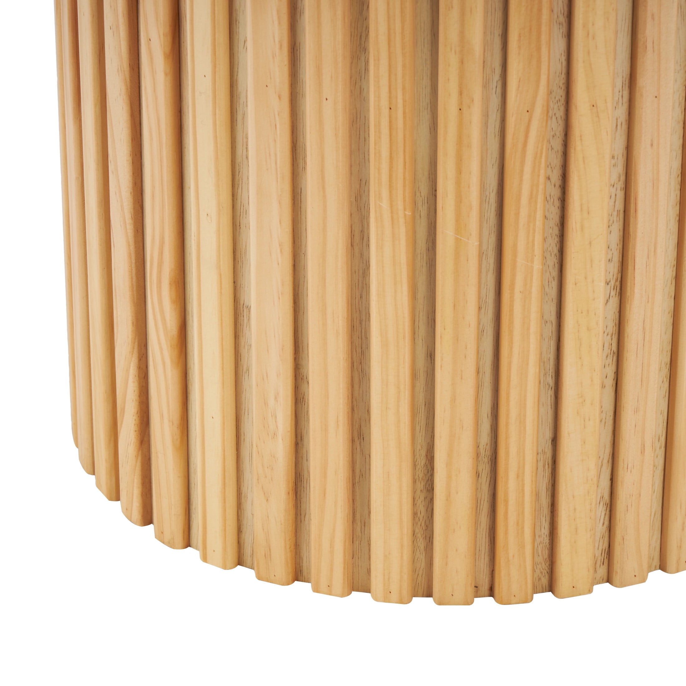 DecMode 16" x 21" Brown Wood Handmade Ribbed Storage Accent Table with Slatted Base, 1-Piece