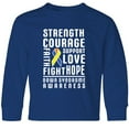 thumbnail image 3 of Inktastic Down Syndrome Awareness Strenth Courage Support Long Sleeve Youth T-Shirt, 3 of 5