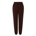 thumbnail image 7 of JJHGVB Joggers for Women Sweatpants Women Barrel Pants Women Women's Bottom Sweatpants No Drawstring Joggers Pants Workout High Waisted Yoga Pants With Pockets Lounge Pants Athletic Pants Brown L, 7 of 7