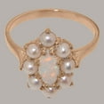 thumbnail image 5 of LBG British Made 10k Rose Gold Womens Ring Natural Opal & Cultured Pearl Statement Ring - 33 size options - Size 7.5, 5 of 6