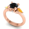 thumbnail image 2 of 2.50 Carat Round Shape Black Onyx & Citrine Gemstone Wonderful Engagement Ring for her 18K Rose Gold Size 6 by Diamond-Capitals, 2 of 8
