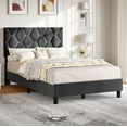 thumbnail image 3 of Twin Bed Frame with Upholstered Headboard, Upholstered Bed Frame, Heavy-Duty Platform Bed Frame with Adjustable Headboard, 3 of 6