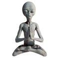thumbnail image 1 of Estatua alienígena de meditación, minidecoración de adorno de resina para interiores y exteriores, 1 of 5