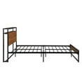 thumbnail image 3 of Tookss Queen Size Metal Platform Bed Frame with Sockets, USB Ports and Slat Support ,No Box Spring Needed Black, 3 of 10