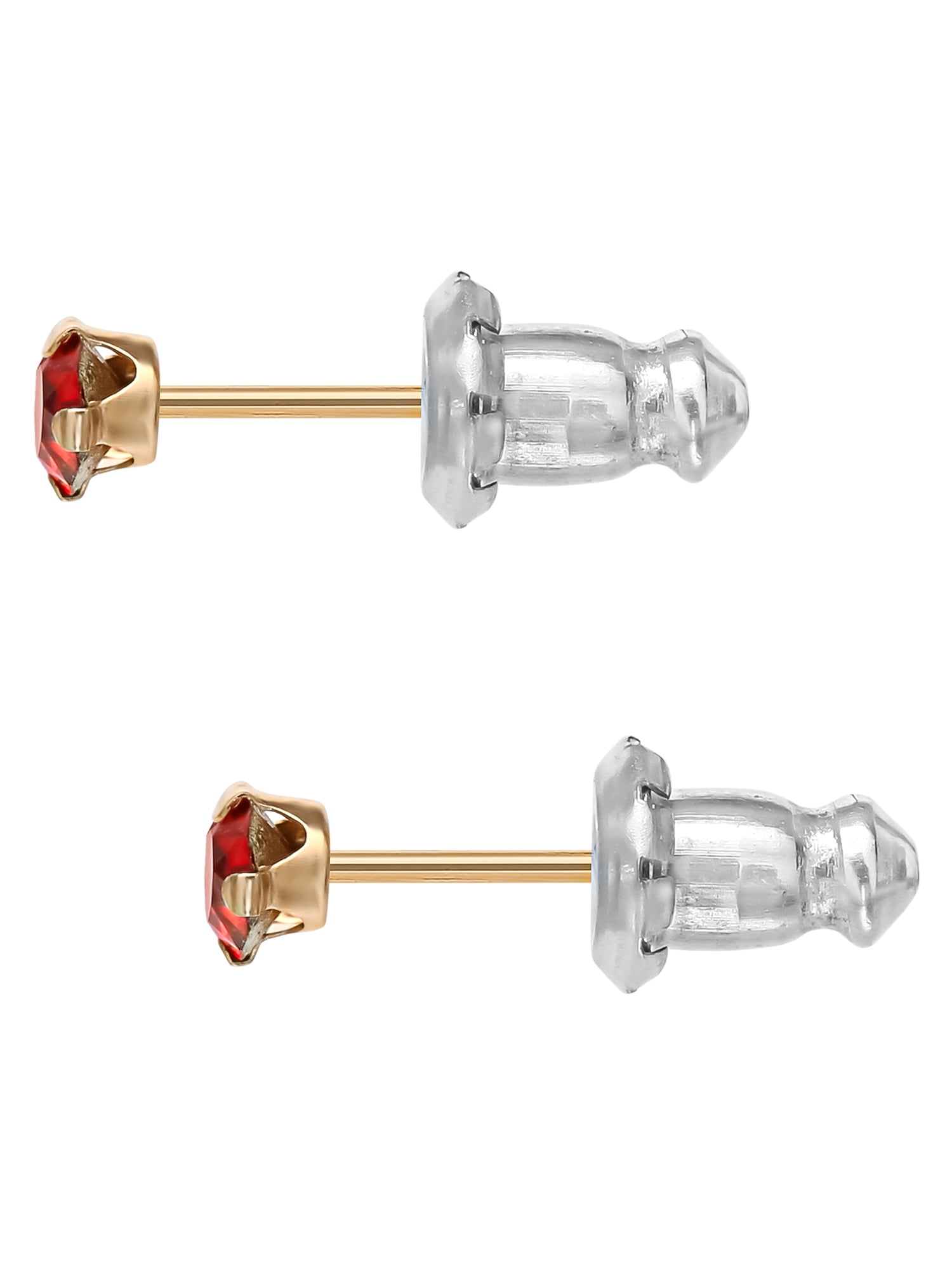 Brilliance Fine Women's Jewelry Girl’s 14K Yellow Gold January Crystal Stud Earrings