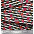 thumbnail image 2 of Soimoi Cotton Duck Fabric Stripe,Leaves & Wild Flower Floral Fabric Prints by Yard 42 Inch Wide, 2 of 3