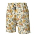 thumbnail image 4 of Disketp Men's Swim Trunks Hawaiian Breathable Surf Beach Swimsuits Mesh Lining Beach Shorts with Pockets-Hippie Bee Honeycomb, 4 of 7