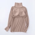 thumbnail image 5 of SXCXLSA Women's Long Sleeve Turtleneck Tank Tops with Built in Bras Slim Fit Padded Undershirt Lightweight Casual Layering T-Shirt Seamless Winter Warm Base Layer No Wire Bra Top, 5 of 6