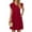 Wine Red, variant on Fantaslook Women Summer Dresses V Neck Ruffle Sleeve Casual Flowy Sundresses Button Floral Midi Dress with Pockets