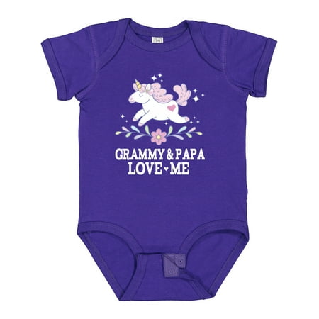 

Inktastic Grammy and Papa Love Me Unicorn Gift Baby Girl Bodysuit