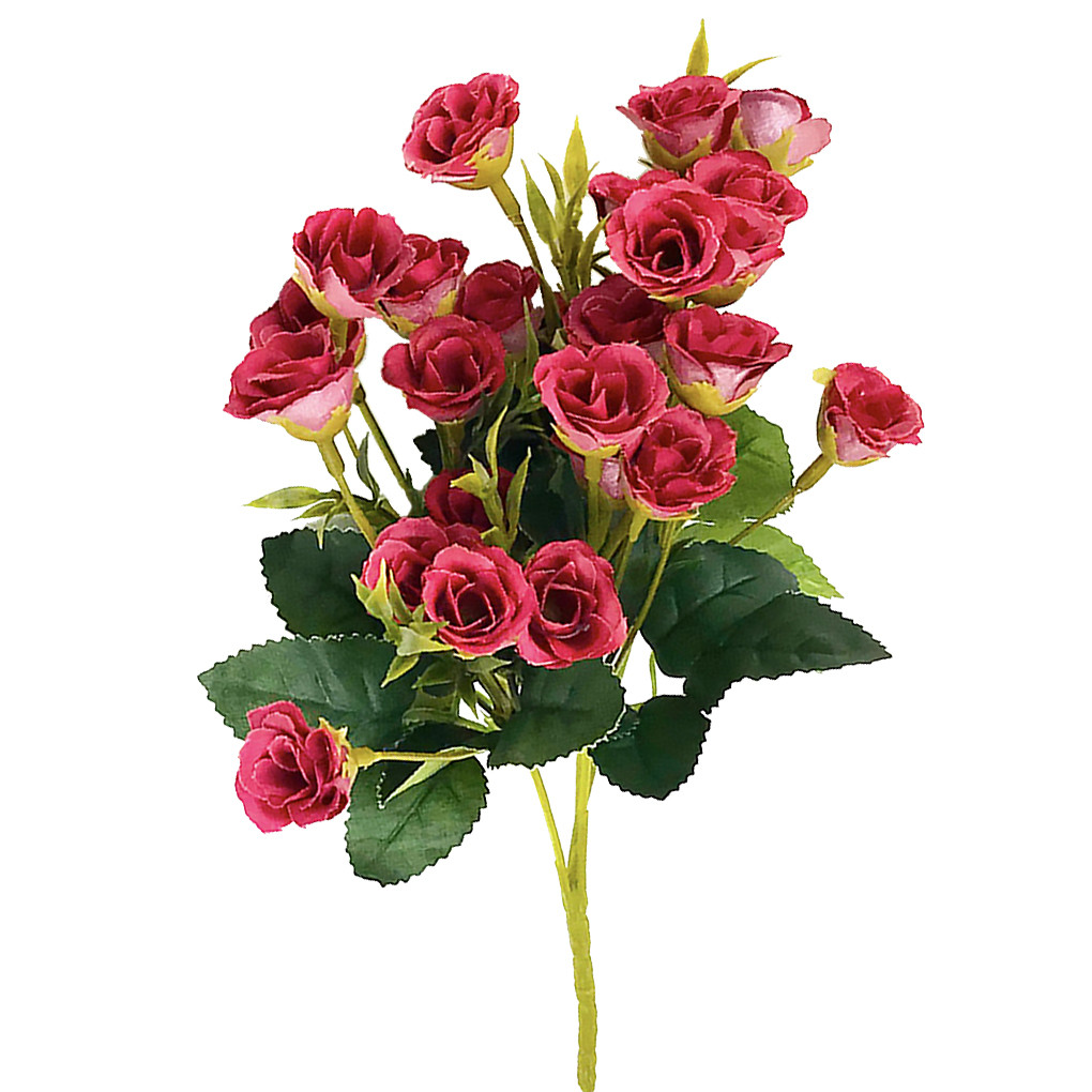 25 Heads Artificial Rose Flower Fake Rose Bouquet Wedding Party Floral Decor,Red