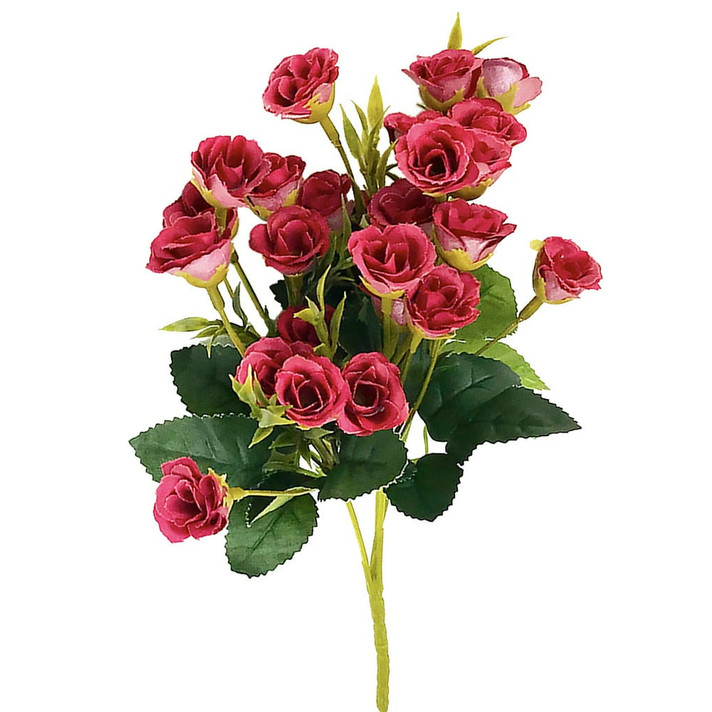25 Heads Artificial Rose Flower Fake Rose Bouquet Wedding Party Floral Decor,Red