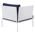 thumbnail image 5 of Modway Harmony 7-Piece  Sunbrella® Outdoor Patio Aluminum Sectional Sofa Set in White Navy, 5 of 10