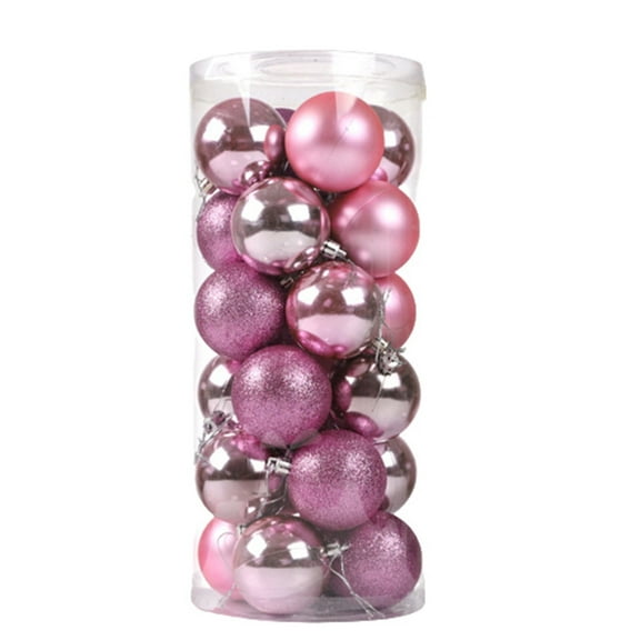 24Pcs Christmas Tree Balls Ornaments Christmas Decorations Pink 60mm/2.36", Christmas Tree Ornaments Balls for Xmas Christmas Tree Decorations Shatterproof Christmas Balls for Holiday Christmas Decor
