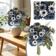 thumbnail image 2 of 1Pcs Navy Realistic Peonies Artificial Flowers Silky Peony Arrangements Vase Bouquet for Wedding Table Centerpiece Indoor Home Decor, 2 of 6