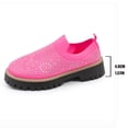 thumbnail image 6 of Loafers for Women Knit Mesh Rhinestone Platform Lug Sole Casual Slip on Walking Shoes Comfortable Dressy Flat Shoes Watermelon Red Size 8.5, 6 of 8