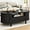 Black, variant on ONBRILL 47.2 Inch Oval Coffee Table with Storage, Mid Century Modern Coffee Table with Drawer, Center Table with Sliding Door and Wood Fluted Handle for Living Room, Natural White