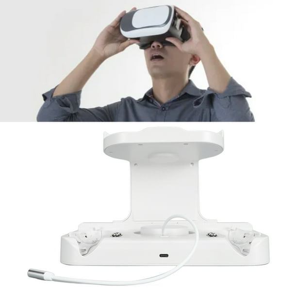 Base De Carga Para Meta 3, Estación De Carga RGB VR Con Indicador LED, Soporte De Carga VR Para Auriculares Y Controladores Meta 3, Con 2 Baterías Recargables Y USB C