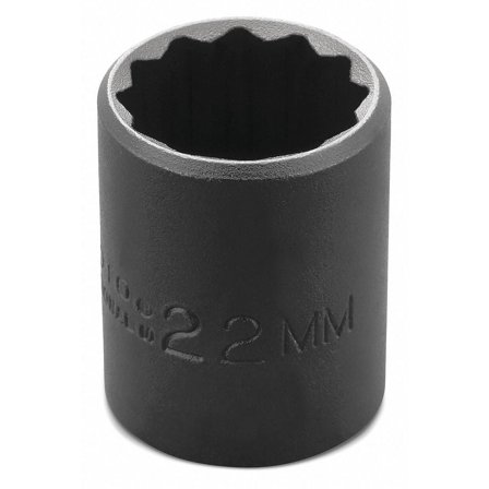Proto Torqueplus Metric Impact Socket, 1/2" Drive, 22mm, 12 Pts, EA (577-7422MT)