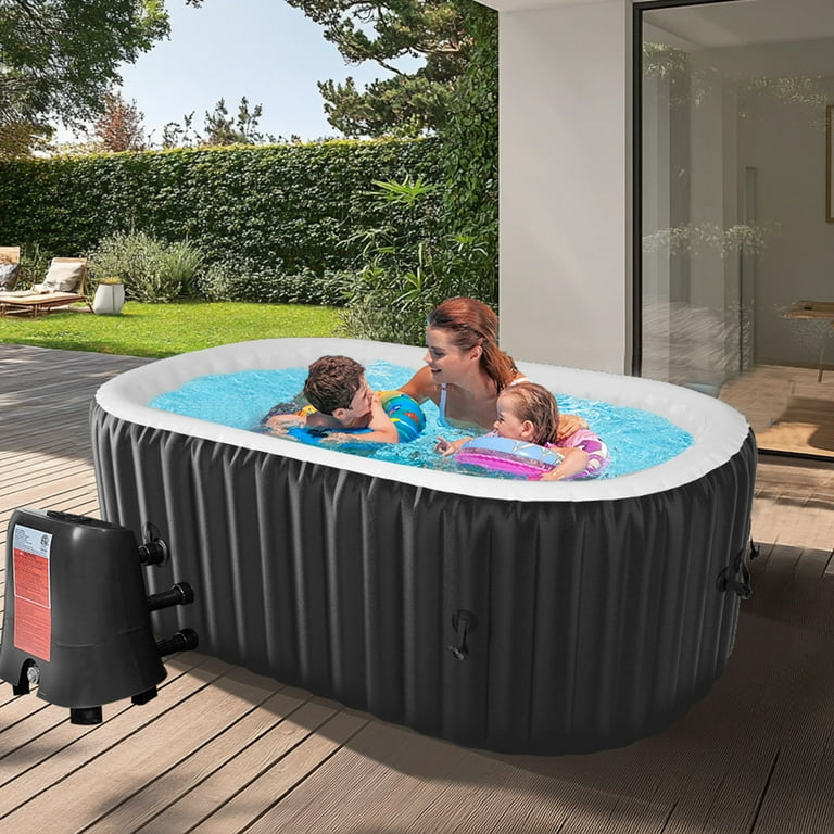 MOPHOTO 1-2 Person Inflatable Hot Tub, Portable Oval Blow Up Hot