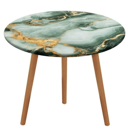 

Colorful Marble Green Gilding (65) Round Fitted Tablecloth Elastic Table Cover Waterproof Dining for Indoor Outdoor Decor Table Cloth