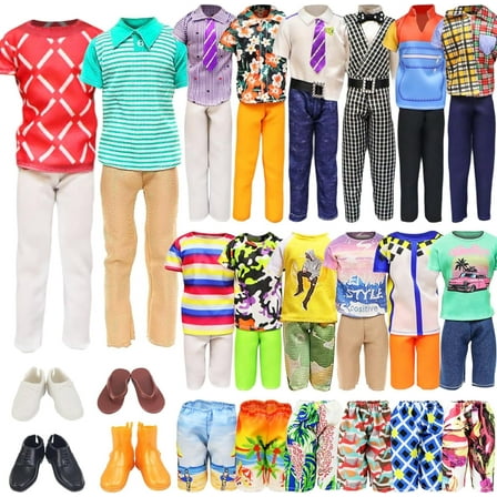 ZITA ELEMENT 11 Items 11.5 Inch Boy Doll Clothes and Shoes - 5 Sets Casual Wear Clothes Outfit 2 Swimwear 4 Pairs Shoes for 12 inch boy Doll Fashion Random Styles