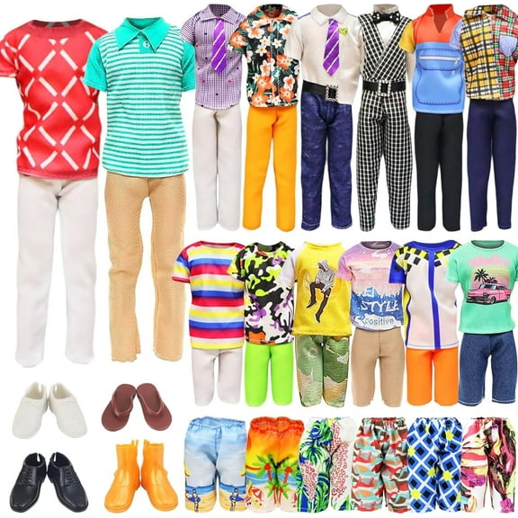 ZITA ELEMENT 11 Items 11.5 Inch Boy Doll Clothes and Shoes - 5 Sets Casual Wear Clothes Outfit 2 Swimwear 4 Pairs Shoes for 12 inch boy Doll Fashion Random Styles