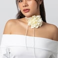 thumbnail image 2 of Yoyauz Bohemian Flower Choker Long Wrap Tassel Floral Choker Necklace Handmade Faux Tulle Rose Tie Necklace Party Wedding Accessories, 2 of 7
