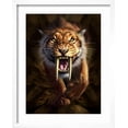 thumbnail image 2 of Art.com Full on View of a Saber-Toothed Tiger Art Print, White Frame Wall Art, 17" x 21", 2 of 5