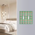 thumbnail image 4 of Yayeee Toggle Light Switch Wall Plate 3-Gang 6.37"x4.48" Decorative Outlet Cover, Green Blossom Mosaic, 4 of 7
