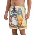 thumbnail image 2 of Wukai Hello Summer Cute Gnome Print Beach Trunks with Compression Liner Swimsuit Quick Dry Beach Sports Shorts with Pocket-3X-Large, 2 of 8