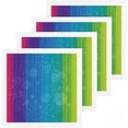 thumbnail image 6 of Soft Colorful Rainbow Stripe Washcloth 12x12in Set, 6 Pack Absorbent Cotton Towel Square Kitchen Dishes Towels, Cleaning Face Hand Towel Fast Drying, 6 of 7