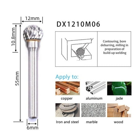 

BCLONG Ball Head Die Grinder Bit Milling Carving Tool Tungsten Rotary File Carbide Burr