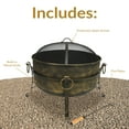 thumbnail image 5 of Sunnydaze 24" Round Wood-Burning Dark Bronze Finish Steel Cauldron Outdoor Fire Pit Bowl, 5 of 15