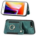 thumbnail image 2 of Nalacover For iPhone 7 Plus/8 Plus Case Ring Holder Kickstand with Credit Card Holder, Back Flip Premium Leather Magnetic Clasp Removable Wirst Hand Strap Cover For iPhone 7 Plus/8 Plus, Green, 2 of 8