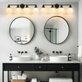thumbnail image 4 of KAISITE Bathroom Vanity Light Fixtures 4 Lights Modern Bathroom Lighting Fixtures over Mirror with Frosted Milky Glass Shade Black Wall Sconce for Bath Bedroom, 4 of 9
