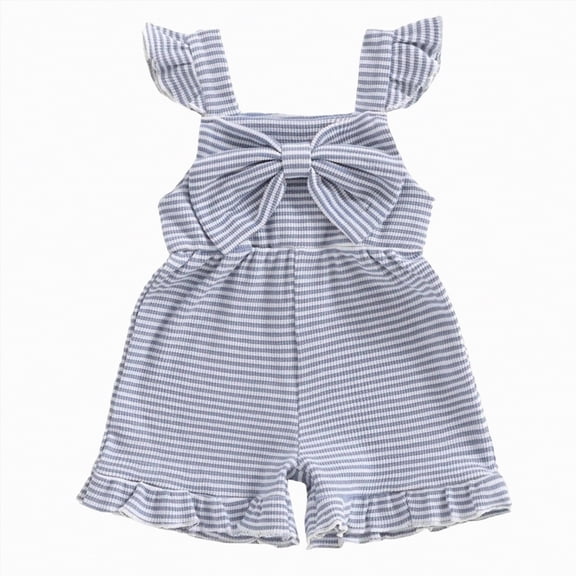 UAYOTSE Toddler 6 12 18 24 Months 2T 3T Girl Outfit Baby Summer Romper Cute Bow Sleeveless Jumpsuit Shorts Overalls Clothes 6M 4T,Sizes 12-18 Months