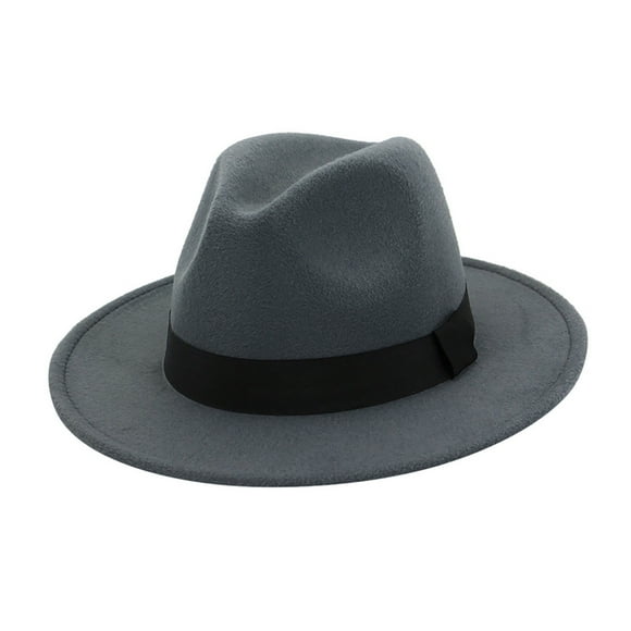 Pavied Fedora Hats Sun Hats Men & Women Vintage Wide Hat With Belt Buckle Adjustable Outbacks Hats Western Hat Hats for Women Light Gray One Size
