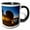 Black/White, variant on 3drose, France, Toulouse, Garonne River, Place St-pierre - Eu09 Wbi3163 - Walter Bibikow, 11oz Two-tone Red Mug